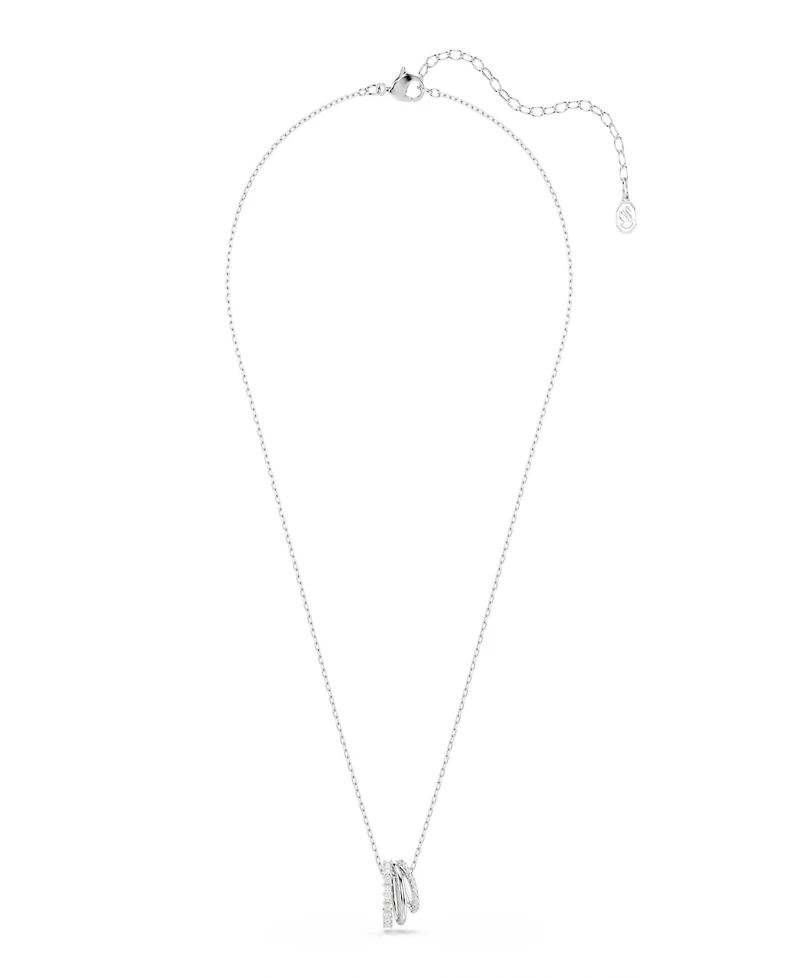 Swarovski Rhodium-Plated Brass Rings Necklace