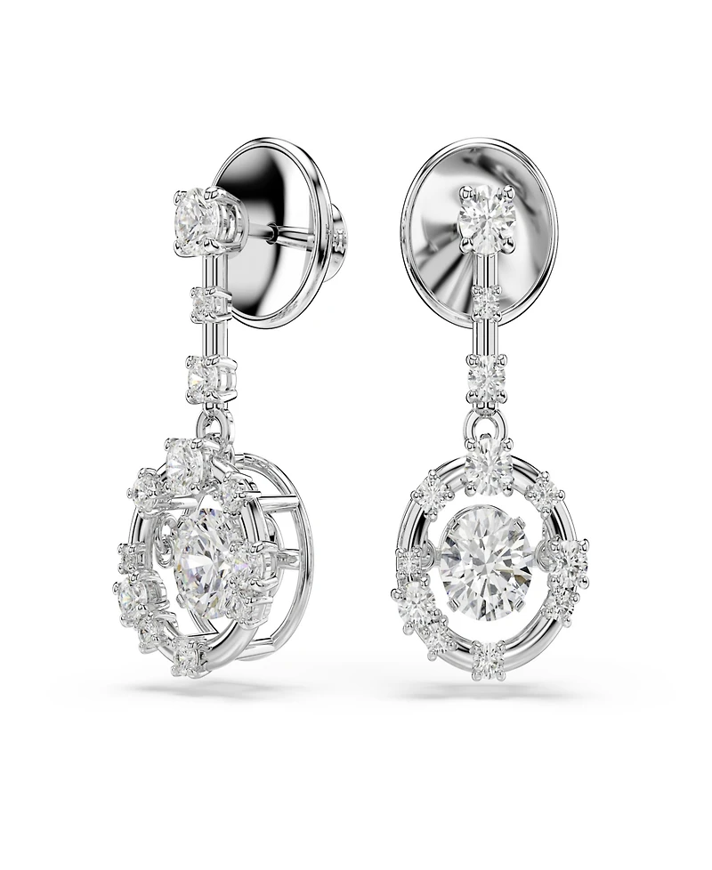 Swarovski Rhodium-Plated Dancing Stone Earrings