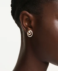 Swarovski Gold-Tone Plated Glittering Pave Stud Earrings