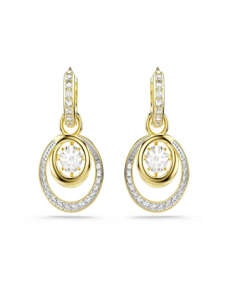 Swarovski Gold-Tone Plated Mini Pave Hoop Earrings