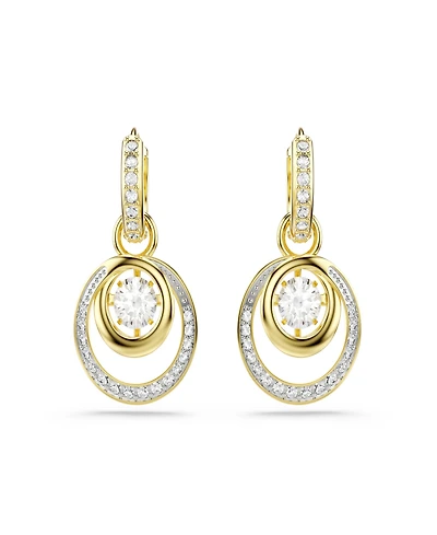 Swarovski Gold-Tone Plated Mini Pave Hoop Earrings