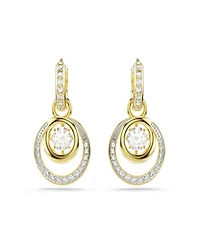 Swarovski Gold-Tone Plated Mini Pave Hoop Earrings