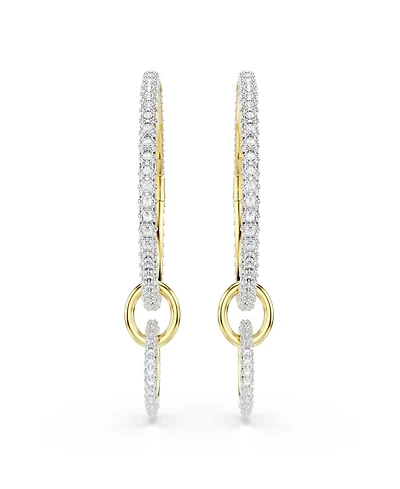 Swarovski Gold-Tone Plated Interconnected Hoop Earrings
