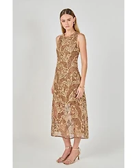 endless rose Women's Textured Sleeveless Maxi Dress