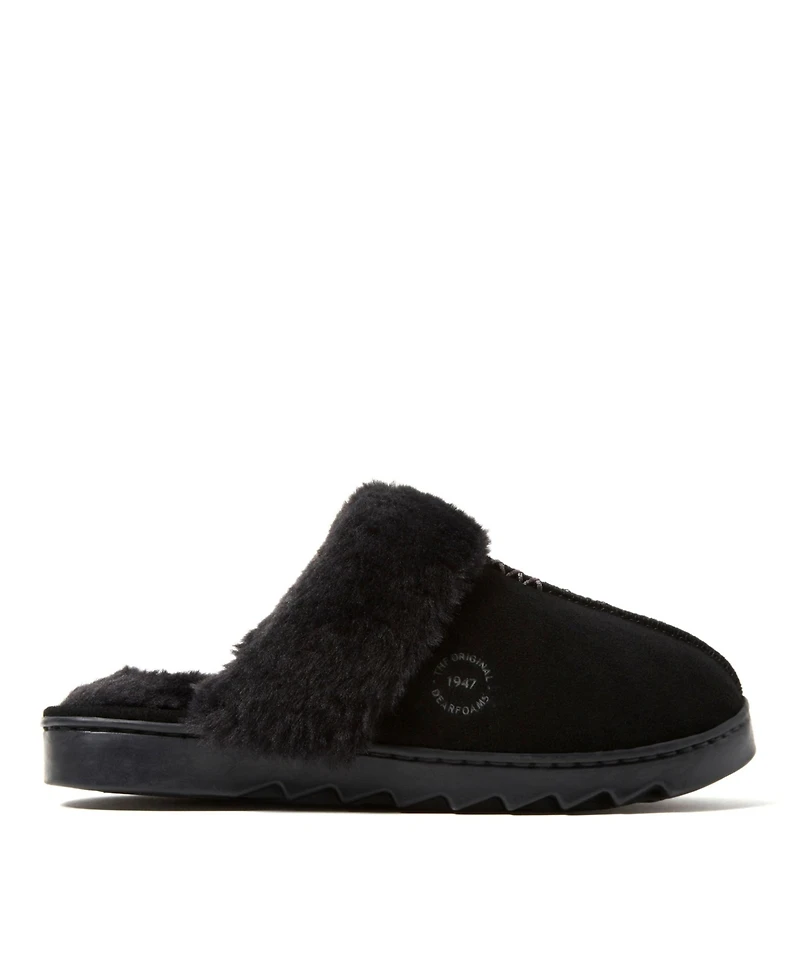 Dearfoams Women's Helena Genuine Suede Scuff House Shoe Slipper