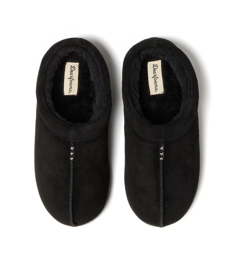 Dearfoams Doreen Genuine Suede Clog with Prayer Seam Slipper