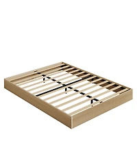 homfan Wood Platform Bed Frame with Fluted Design, Low Profile Bed, Quiet Slat Support