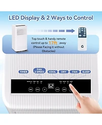 Xo 10,000 Btu Portable Standing 3-in-1 Ac with Remote, Led Display, Sleep Mode and Vent Kit for Up to 560 Sq. Ft
