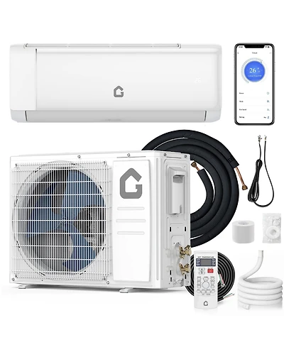 Xo 12000 Btu Mini Split Ac and Heat Pump, 21 SEER2, Cools 750 Sq. Ft, Alexa Compatible, WiFi, Self-Cleaning, 230V