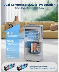 Xo 10,000 Btu Portable Ac with Heater, Remote, Led Display, Sleep Mode and Installation Kit for Up to 450 Sq. Ft