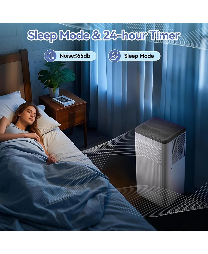 Xo 10,000 Btu Portable Ac with Remote, Led Display, 24-Hour Timer, Self-Evaporating Window Kit for Up to 560 Sq. Ft