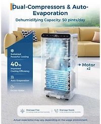 Xo 8,000 Btu Portable 3-in-1 Air Conditioner with Remote, Timer and Window Kit