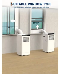 Xo 10,000 Btu Portable 3-in-1 Ac with Heat Mode, Remote, Led Display, Smart/Sleep Mode and Window Kit for Up to 450 Sq. Ft