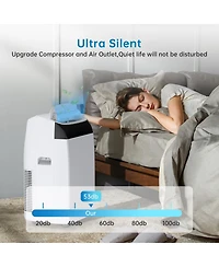 Xo 12,000 Btu Portable Ac for Up to 550 Sq. Ft. with Cooling, Fan and Dehumidifying, Remote, Backlit Led Panel, 24H Timer