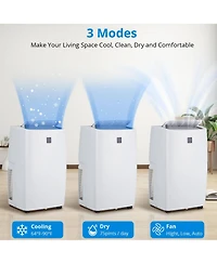 Xo 12,000 Btu Portable Ac, 3-in-1 Cooling, Fan and Dehumidifying, Remote Control, Timer, Window Kit, Wheels and Handles