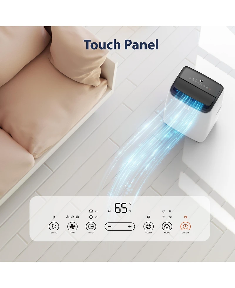 Xo 14,000 Btu Portable Air Conditioner for Rooms up to 750 Sq. Ft., 3-in-1 Cooling, Fan and Dehumidifier with Sleep Mode