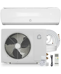 Xo 9000 Btu Mini Split Ac and Heat Pump, 19 SEER2 Ductless Inverter System, Cools and Heats 450 Sq. Ft, Complete Kit, Quiet Operation
