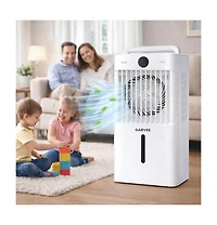 Xo White Portable Air Conditioner Fan, 3 Fan Speeds, 1600ml Tank, Remote Control, 2/4/8 Hour Timer, Adjustable Airflow