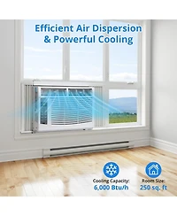 Xo 6000 Btu Window Ac Unit, 3-in-1 Air Conditioner, Sleep and Eco Mode, Timer, 115V