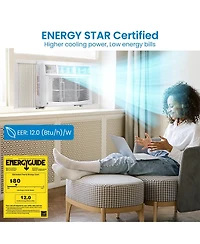 Xo 10000 Btu Smart Window Ac, WiFi Air Conditioner, Cools 450 Sq. Ft, App and Remote Control, Timer, 115V