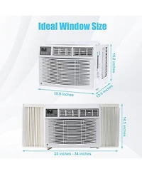 Xo 12000 Btu Window Ac Unit, Remote Control Air Conditioner, 3 Speeds, Quiet, Easy Install
