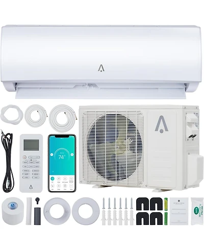Xo 18000 Btu Mini Split Ac and Heat Pump, 21 SEER2 Inverter, WiFi and Alexa, Cools 1250 Sq. Ft, 230V Kit