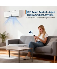 Xo 35000 Btu 3-Zone Mini Split Ac and Heat Pump, 9k+18k+18k, 19 SEER2, WiFi Alexa, Pre-Charged, 230V
