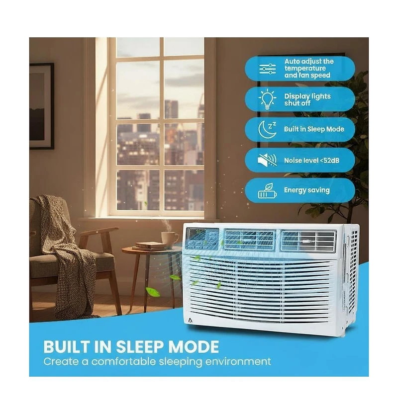 Xo 8000 Btu Window Air Conditioner, Fast Cooling to 350 Sq.Ft.,WiFi and Remote