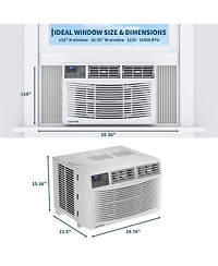 Xo Btu Window Air Conditioner with Remote Control, Cools Rooms Up to Sq. ft. Easy Install Kit, for Bedroom