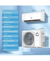 Xo 12000 Btu Mini Split Air Conditioner, 18.5 SEER2 Efficiency with WiFi and Remote Control Up to 750 Sq.ft. 230V