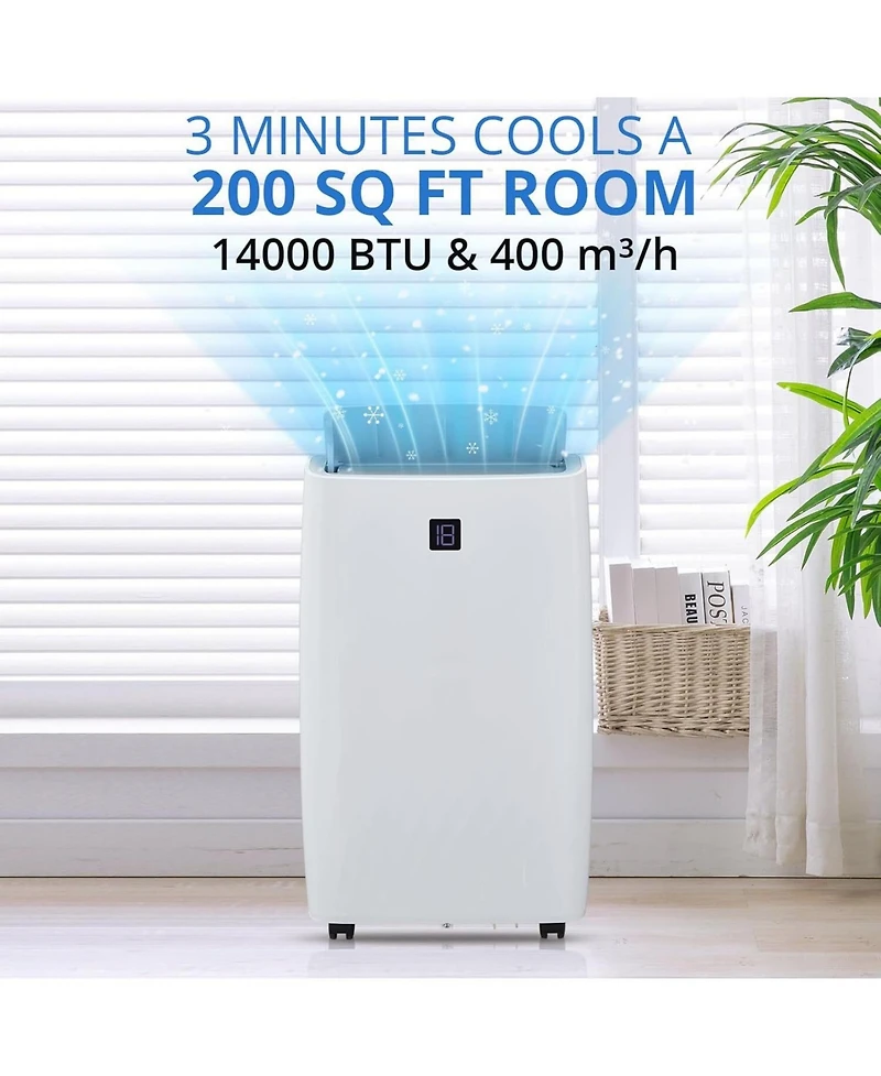 Xo 3-in-1 14000 Btu Portable Air Conditioner for Large Room, Cools Up to 750 Sq ft, Quiet 50dB Sleep Mode