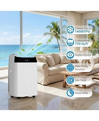 Xo 14000 Btu Plus Portable Air Conditioners with Fast Cool, Fan Speed, Dehumidifying, Auto Mode for Living Room, Dorm