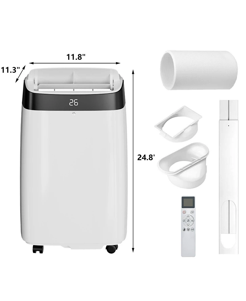Xo 3-in-1 10000 Btu Portable Air Conditioner with Remote, 3 Speeds, Quiet Operation, Cools up to 450 Sq.Ft, Bedroom, Dorm, Office