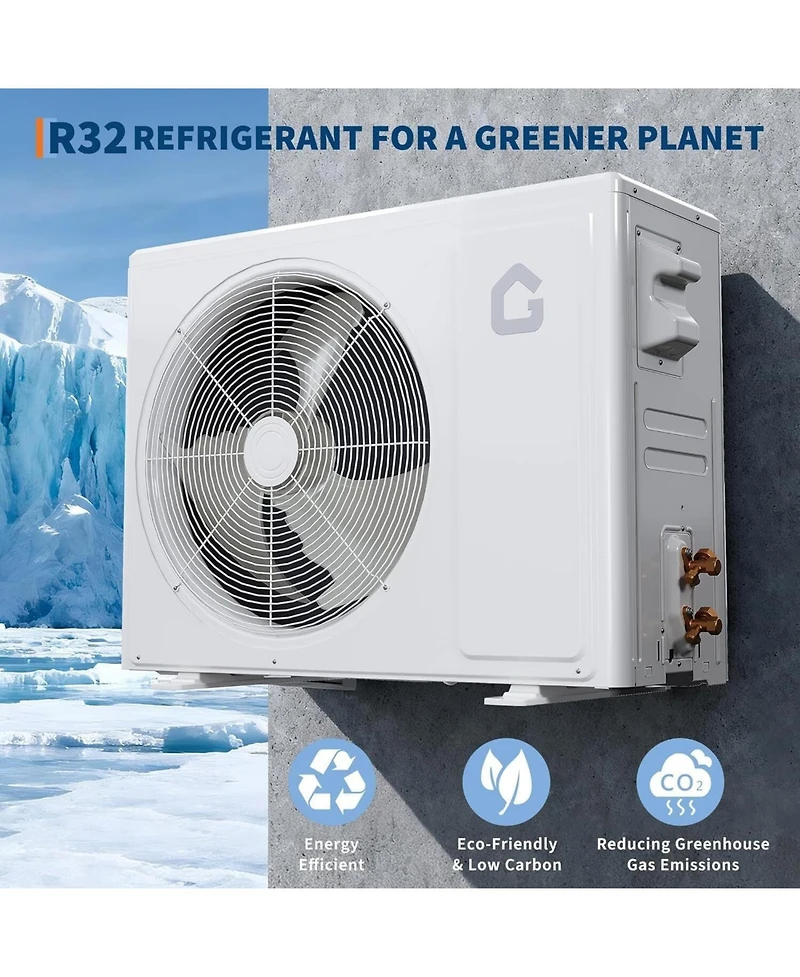 Xo 19 SEER2 9000 Btu Ductless Inverter Mini Split Air Conditioner Cools Room Up to 450 Sq. Ft. V