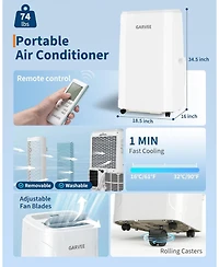 Xo 14,000 Btu Portable Air Conditioner with Fast Cool, Air Purification, Cools Up to 750 Sq. Ft.