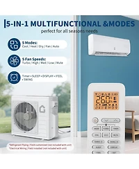 Xo 35000 Btu 3-Zone Mini Split Ac and Heat Pump, 9k+9k+24k, 19 SEER2, WiFi Alexa, Pre-Charged, 230V