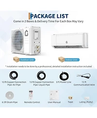 Xo 18,000 Btu Mini Split Air Conditioner and Heat Pump, Cools and Heats Up to 1250 Sq.ft. with WiFi, Alexa Control, 208-230v