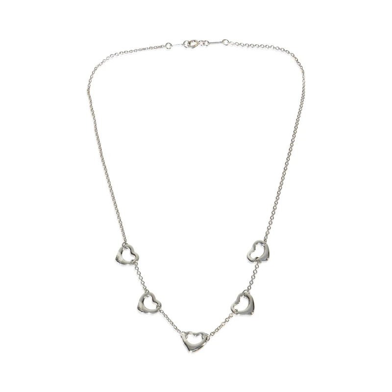 Pre-Owned Tiffany & Co Sterling Silver Elsa Peretti Open Heart Necklace