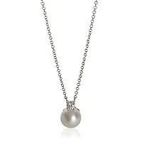 Pre-Owned Tiffany & Co White Gold Pearl and Diamond Signature Pendant