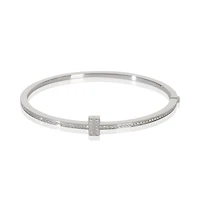 Pre-Owned Tiffany & Co White Gold Diamond Tiffany T Narrow Hinged Bracelet