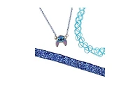 Disney Lilo & Stitch Necklace Trio - 3-Piece Choker Necklace Set with 1 Stretch Necklace and 2 12"+3" Necklaces