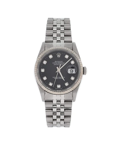 Pre-Owned Rolex Oyster Perpetual Datejust Automatic Watch in Stainless Steel and Gold with Diamond Markers 36mm