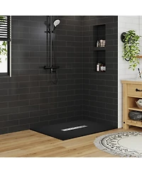 Casainc Low-Profile Smc Shower Base with Non-Slip Smc Solid Surface