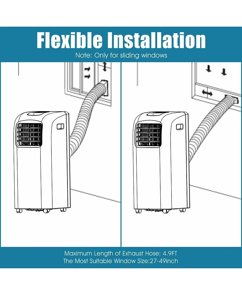 Ecooso 8000 Btu(Ashrae) Portable Air Conditioner with Dehumidifier Function