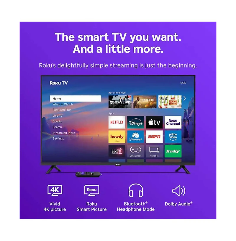 Roku 43" Select Series 4K Uhd Smart Tv Led Hdr Streaming Hdmi Usb - 43R4E5