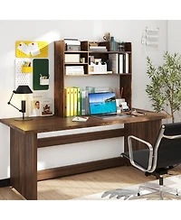 Gymax 3 Tier Desktop Bookshelf with 6 Shelves Desk Organizer for Computer