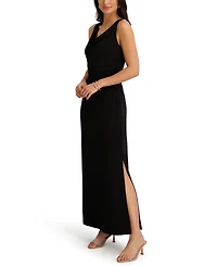 kensie Women's Draped Cowlneck Sleeveless Maxi Dress