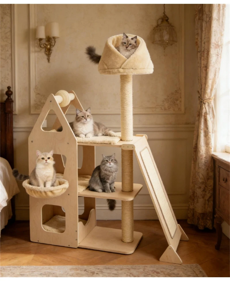 Zeus & Ruta Multi Level Cat Tree with Sisal Scratching Post for Indoor Cats