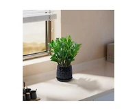 Handmade Ceramic Flower Pot with Groove Pattern, 6 and 8 Inch Diameter, Orchids, Indoor/Outdoor Use on Windowsill and Bookshelf