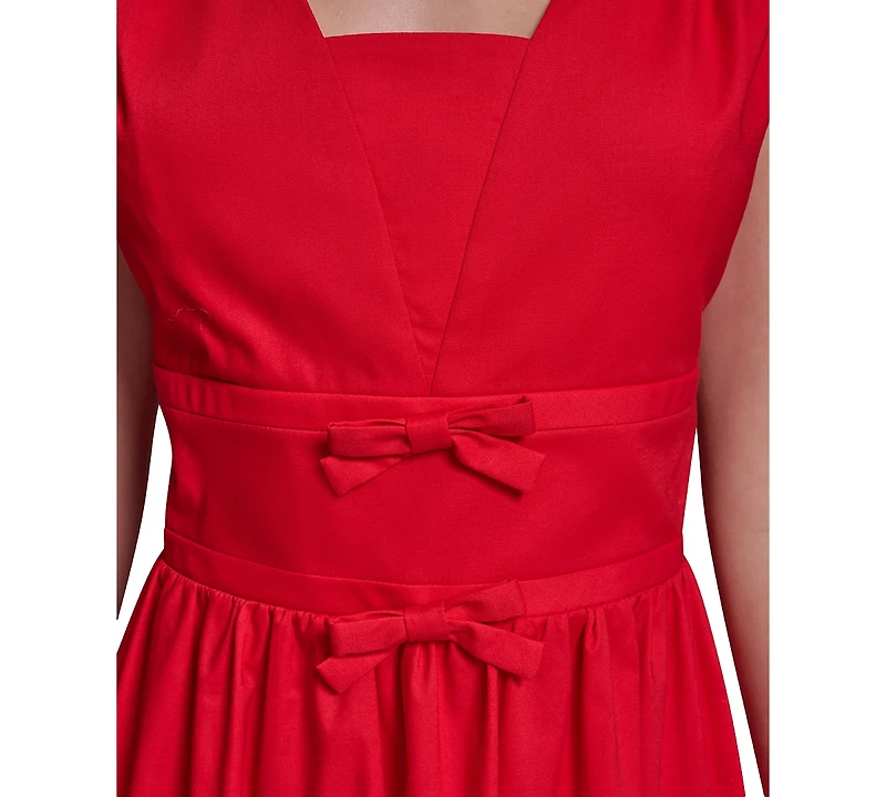 Karl Lagerfeld Paris Women's Double Bow Fit & Flare Midi Dress